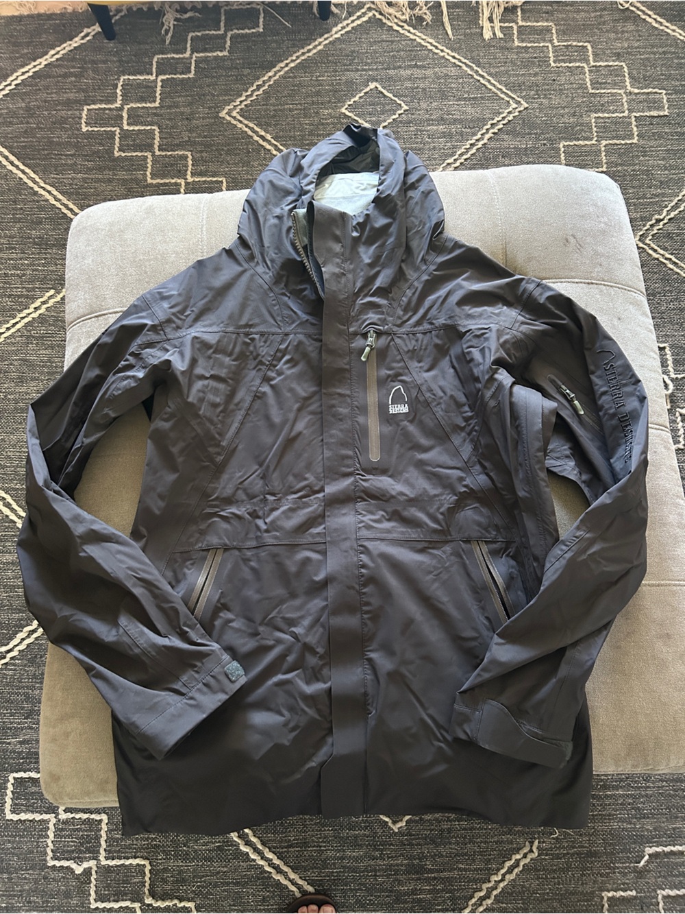 Men's Hooded Rain Jacket in Dark Gray - Weatherproof Shell
